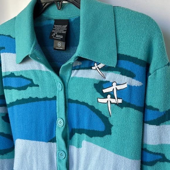 BoxLunch Studio Ghibli Spirited Away Chihiro & Haku Scenic Cardigan XS Juniors - Picture 5 of 12